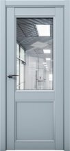 Изображение товара Межкомнатная дверь с экошпоном Aurum Doors Кобальт Co 33 Deep Blue Прозрачное зеркало