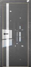 Изображение товара Межкомнатная дверь с экошпоном Aurum Doors Платина Pt 7 Crystall Gray Gold Edition Белый лакобель