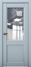 Изображение товара Межкомнатная дверь с экошпоном Aurum Doors Кобальт Co 33 Deep Blue Прозрачное стекло