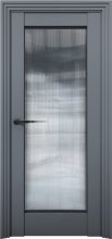 Изображение товара Межкомнатная дверь с экошпоном Aurum Doors Никель Ni 5 Антрацит Стекло FLUTES