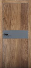 Изображение товара Межкомнатная дверь с экошпоном Aurum Doors Плутоний Pu 5 Орех Пекан Black Edition Антрацит