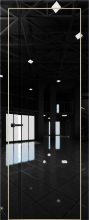 Изображение товара Межкомнатная дверь с экошпоном Aurum Doors Платина Pt 8 Crystall Black Gold Edition Черный лакобель