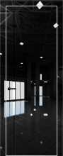 Изображение товара Межкомнатная дверь с экошпоном Aurum Doors Платина Pt 8 Crystall Black Al White Черный лакобель