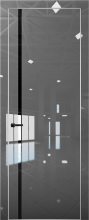 Изображение товара Межкомнатная дверь с экошпоном Aurum Doors Платина Pt 8 Crystall Gray Анодированная кромка Al Черный лакобель