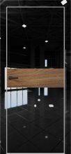 Изображение товара Межкомнатная дверь с экошпоном Aurum Doors Платина Pt 5 Crystall Black Al White Орех Пекан