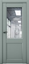 Изображение товара Межкомнатная дверь с экошпоном Aurum Doors Кобальт Co 33 Deep Green Прозрачное зеркало