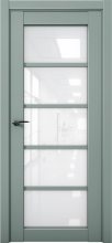 Изображение товара Межкомнатная дверь с экошпоном Aurum Doors Кобальт Co 23 Deep Green Белый лакобель
