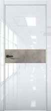 Изображение товара Межкомнатная дверь с экошпоном Aurum Doors Платина Pt 5 Crystall White Al White Бетон LOFT