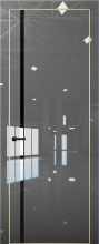 Изображение товара Межкомнатная дверь с экошпоном Aurum Doors Платина Pt 8 Crystall Gray Gold Edition Черный лакобель