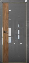 Изображение товара Межкомнатная дверь с экошпоном Aurum Doors Платина Pt 6 Crystall Gray Gold Edition Орех Пекан