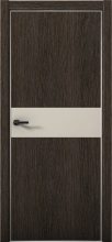 Изображение товара Межкомнатная дверь с экошпоном Aurum Doors Плутоний Pu 5 Дуб Темный Анодированная кромка Al Силк Грей