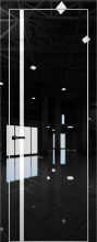 Изображение товара Межкомнатная дверь с экошпоном Aurum Doors Платина Pt 8 Crystall Black Анодированная кромка Al Белый лакобель