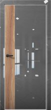 Изображение товара Межкомнатная дверь с экошпоном Aurum Doors Платина Pt 6 Crystall Gray Al White Дуб Натуральный