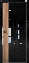 Изображение товара Межкомнатная дверь с экошпоном Aurum Doors Платина Pt 6 Crystall Black Al White Дуб Натуральный