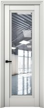 Изображение товара Межкомнатная дверь с экошпоном Aurum Doors Кобальт Co 38 Милк Прозрачное стекло