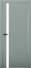 Изображение товара Межкомнатная дверь с экошпоном Aurum Doors Паладий Pd 7 Deep Green Анодированная кромка Al Белый лакобель