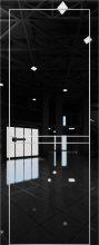 Изображение товара Межкомнатная дверь с экошпоном Aurum Doors Платина Pt 9 Crystall Black Анодированная кромка Al