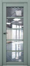 Изображение товара Межкомнатная дверь с экошпоном Aurum Doors Кобальт Co 23 Deep Green Прозрачное стекло