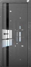 Изображение товара Межкомнатная дверь с экошпоном Aurum Doors Платина Pt 7 Crystall Gray Black Edition Черный лакобель