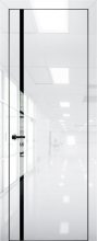 Изображение товара Межкомнатная дверь с экошпоном Aurum Doors Платина Pt 8 Crystall White Black Edition Черный лакобель