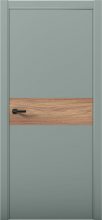 Изображение товара Межкомнатная дверь с экошпоном Aurum Doors Паладий Pd 5 Deep Green Кромка ABC Дуб Натуральный