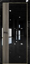 Изображение товара Межкомнатная дверь с экошпоном Aurum Doors Платина Pt 6 Crystall Black Gold Edition Дуб Миндаль