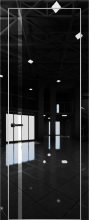 Изображение товара Межкомнатная дверь с экошпоном Aurum Doors Платина Pt 8 Crystall Black Анодированная кромка Al Зеркало