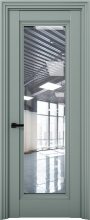 Изображение товара Межкомнатная дверь с экошпоном Aurum Doors Кобальт Co 38 Deep Green Прозрачное стекло