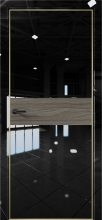 Изображение товара Межкомнатная дверь с экошпоном Aurum Doors Платина Pt 5 Crystall Black Gold Edition Дуб Миндаль