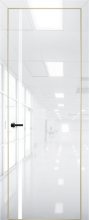 Изображение товара Межкомнатная дверь с экошпоном Aurum Doors Платина Pt 8 Crystall White Gold Edition Белый лакобель