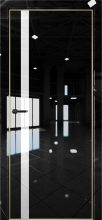 Изображение товара Межкомнатная дверь с экошпоном Aurum Doors Платина Pt 7 Crystall Black Gold Edition Белый лакобель