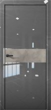 Изображение товара Межкомнатная дверь с экошпоном Aurum Doors Платина Pt 5 Crystall Gray Black Edition Бетон LOFT