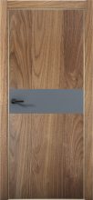 Изображение товара Межкомнатная дверь с экошпоном Aurum Doors Плутоний Pu 5 Орех Пекан Gold Edition Антрацит