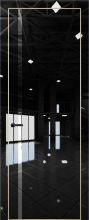 Изображение товара Межкомнатная дверь с экошпоном Aurum Doors Платина Pt 8 Crystall Black Gold Edition Зеркало