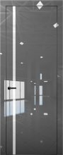 Изображение товара Межкомнатная дверь с экошпоном Aurum Doors Платина Pt 8 Crystall Gray Black Edition Белый лакобель