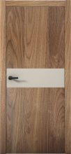 Изображение товара Межкомнатная дверь с экошпоном Aurum Doors Плутоний Pu 5 Орех Пекан Кромка ABC Силк Грей
