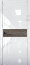 Изображение товара Межкомнатная дверь с экошпоном Aurum Doors Платина Pt 5 Crystall White Black Edition Дуб Миндаль