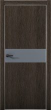 Изображение товара Межкомнатная дверь с экошпоном Aurum Doors Плутоний Pu 5 Дуб Темный Анодированная кромка Al Антрацит