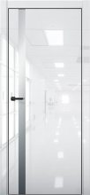 Изображение товара Межкомнатная дверь с экошпоном Aurum Doors Платина Pt 7 Crystall White Black Edition Сильвер грей