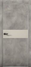 Изображение товара Межкомнатная дверь с экошпоном Aurum Doors Плутоний Pu 5 Бетон LOFT Анодированная кромка Al Силк Грей
