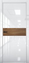 Изображение товара Межкомнатная дверь с экошпоном Aurum Doors Платина Pt 5 Crystall White Al White Орех Пекан