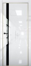 Изображение товара Межкомнатная дверь с экошпоном Aurum Doors Платина Pt 7 Crystall White Gold Edition Черный лакобель