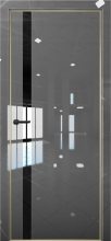 Изображение товара Межкомнатная дверь с экошпоном Aurum Doors Платина Pt 7 Crystall Gray Gold Edition Черный лакобель