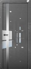 Изображение товара Межкомнатная дверь с экошпоном Aurum Doors Платина Pt 7 Crystall Gray Black Edition Сильвер грей