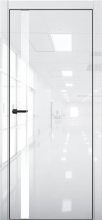 Изображение товара Межкомнатная дверь с экошпоном Aurum Doors Платина Pt 7 Crystall White Black Edition Белый лакобель