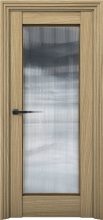 Изображение товара Межкомнатная дверь с экошпоном Aurum Doors Никель Ni 5 Дуб Светлый Стекло FLUTES