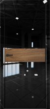 Изображение товара Межкомнатная дверь с экошпоном Aurum Doors Платина Pt 5 Crystall Black Black Edition Орех Пекан