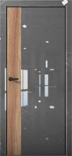Изображение товара Межкомнатная дверь с экошпоном Aurum Doors Платина Pt 6 Crystall Gray Black Edition Дуб Натуральный