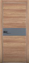 Изображение товара Межкомнатная дверь с экошпоном Aurum Doors Плутоний Pu 5 Дуб Натуральный Анодированная кромка Al Антрацит