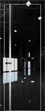 Изображение товара Межкомнатная дверь с экошпоном Aurum Doors Платина Pt 8 Crystall Black Анодированная кромка Al Сильвер грей